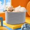 Grey woven storage basket, a large-capacity household storage basket, a perfect organizer for the living room and bedroom Specification image